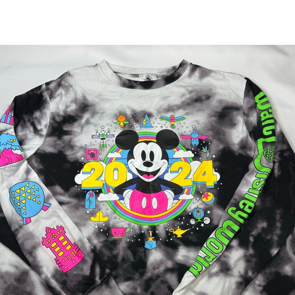 Disneyland Mickey Mouse 2024 Tie Dye Long Sleeve Tee Size Large